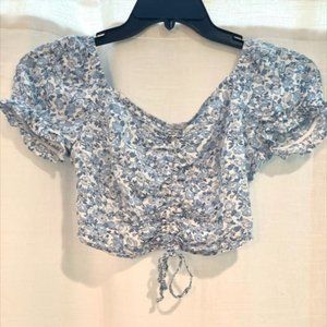 NWOT Blue Floral Hollister Crop Top